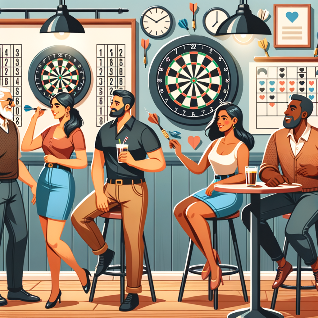 Enthusiastic diverse group participating in a local darts club game, showcasing community building activities and the process of starting and managing a darts club.